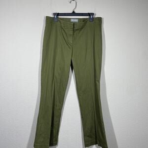 Shari’s Place Womens 50/14 US Straight Leg Chino Pants Green Cotton ITALY